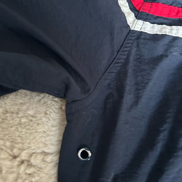 Black Windbreaker with Red and White Stripes - Picture 3 of 5